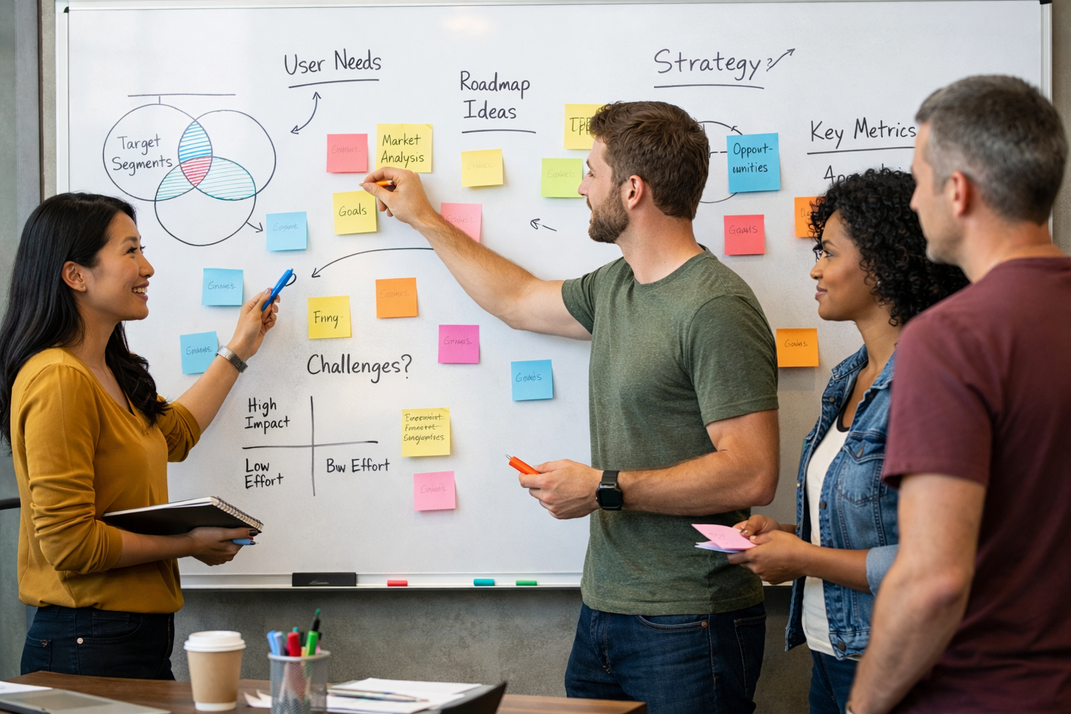 AI-generated whiteboard brainstorm